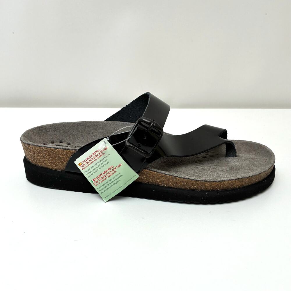 NIB Mephisto Women's Helen Black Patent Leather Slip On Sandal - EU37; US 7M - Picture 10 of 15
